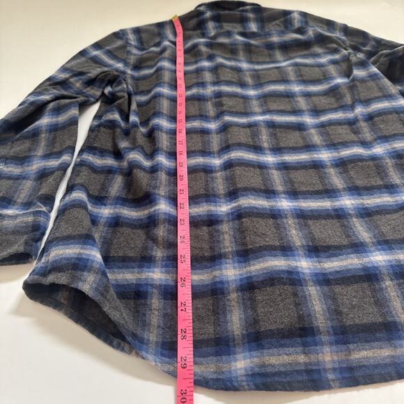 PENDLETON Mens Small Cotton Flannel MASON Plaid BLUE Gray Camping Hiking - Picture 7 of 10